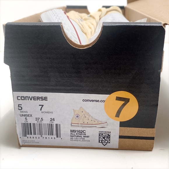 NWOT -Converse Men's Natural White High-Top Sneakers - Picture 9 of 11